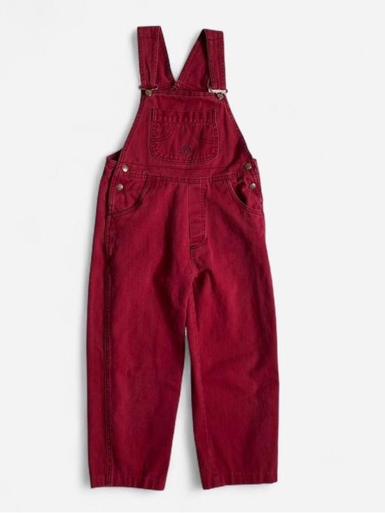 Hurlu Berlu Other - Vintage kids deep red denim butterfly overalls